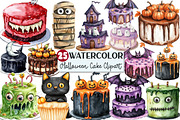 Halloween Party Cake Watercolor Clip, an Illustration by Rose Art (Thumbnail 1 of 7)