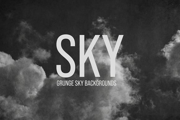 Grunge SKY Backgrounds B/W - BIBIART preview 8