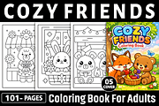 Cozy Friends Coloring Pages, an Animal Illustration by Design Station (Thumbnail 1 of 3)