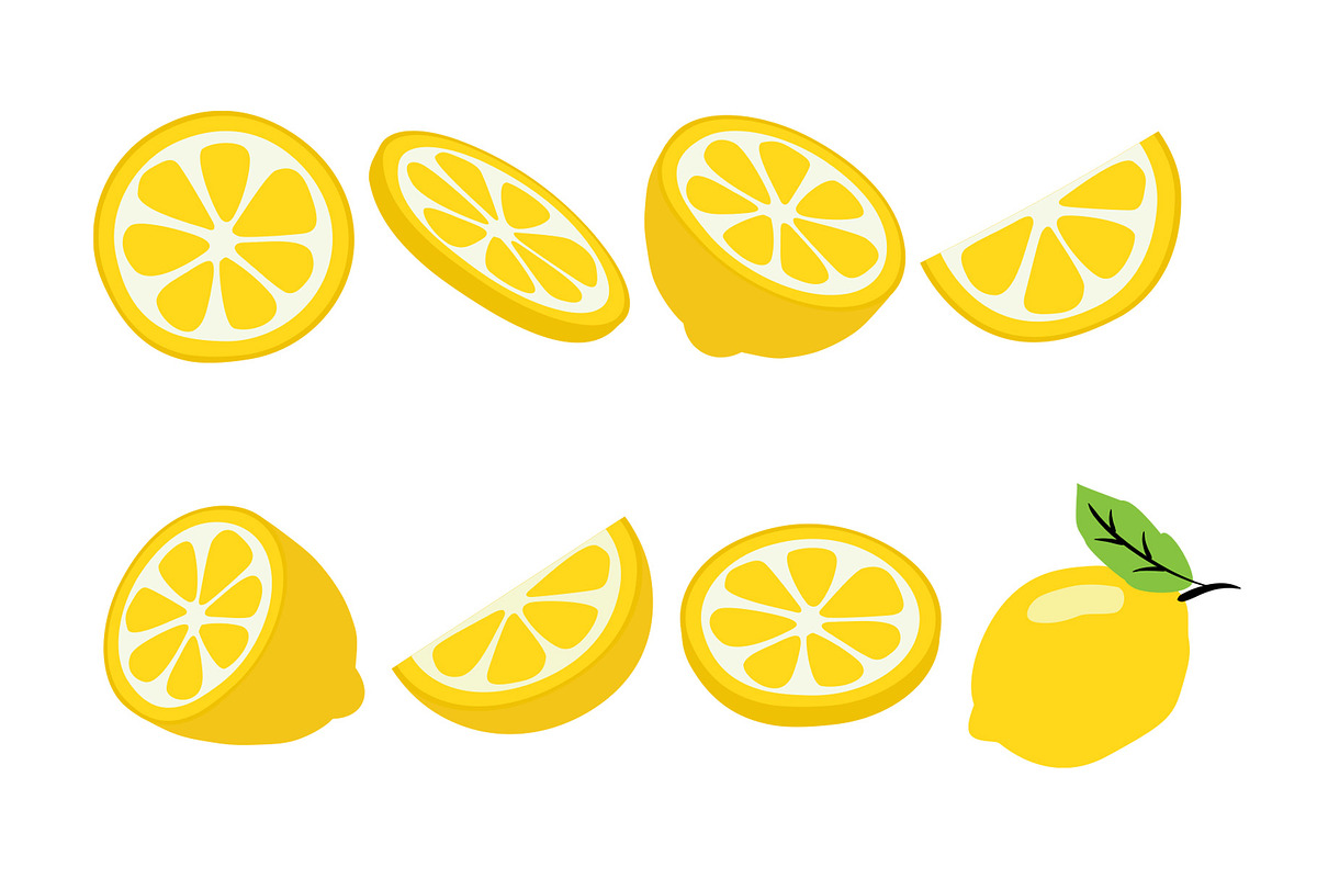 Lemonade slices cartoon set., a Food Illustration by kaisorn (Photo 2 of 3)