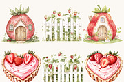 Watercolor Sweet Strawberry Clipart, a Food Illustration by SparkyDesignsUS (Thumbnail 2 of 9)