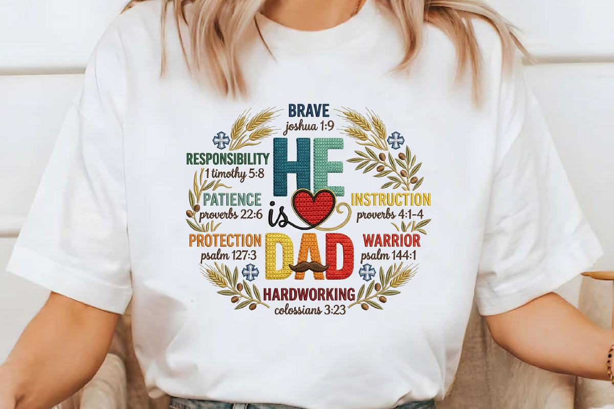 He is Dad PNG, Christian Fathers Day, an Illustration by Designking (Photo 4 of 6)