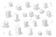 Isometric City Quarter, Vector Set, a Transportation Illustration by Ilia Design (Thumbnail 3 of 7)