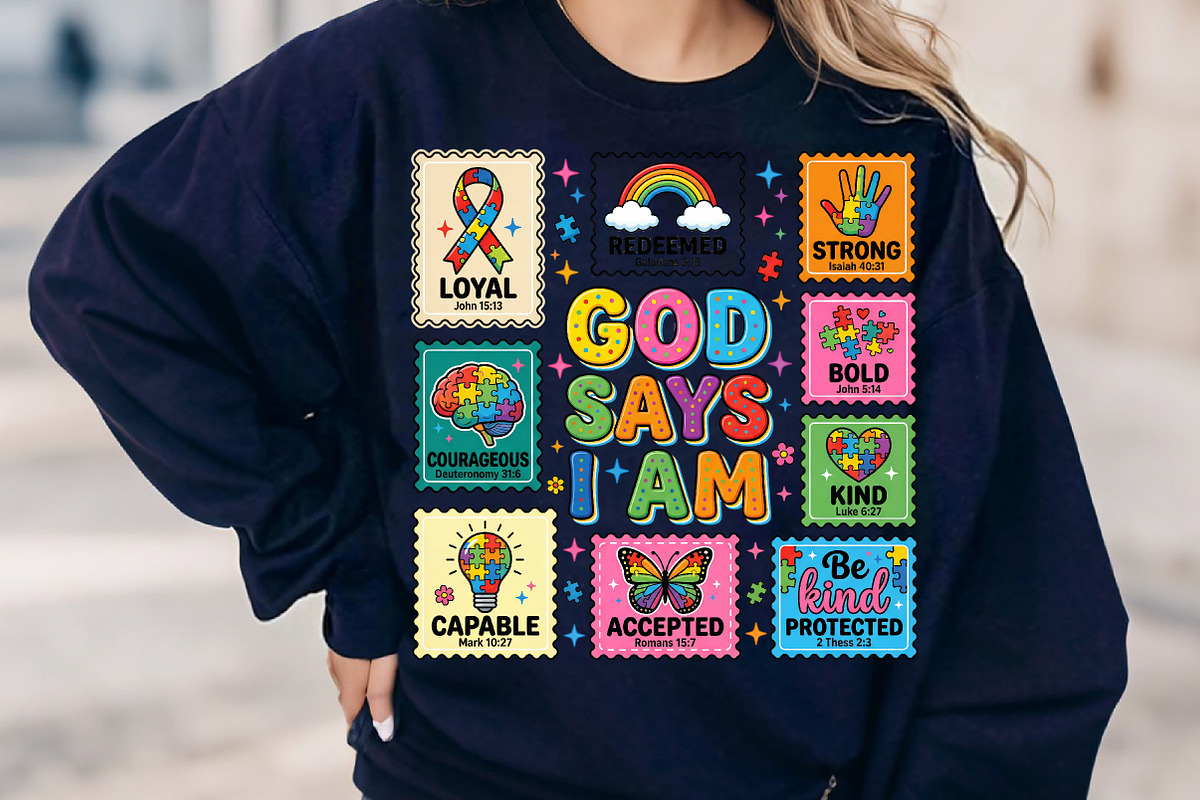 God Says I Am PNG, Autism Awareness, an Illustration by CreationArt (Photo 2 of 9)