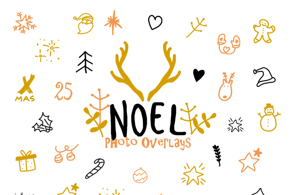 Clipart Christmas photo overlays, a Decorative Illustration by Bamboobear Books Shop (Photo 2 of 7)