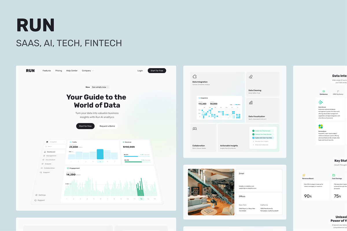 RUN — Saas & Ai Framer Template, a Landing Page Template by Slava Burian (Photo 1 of 4)