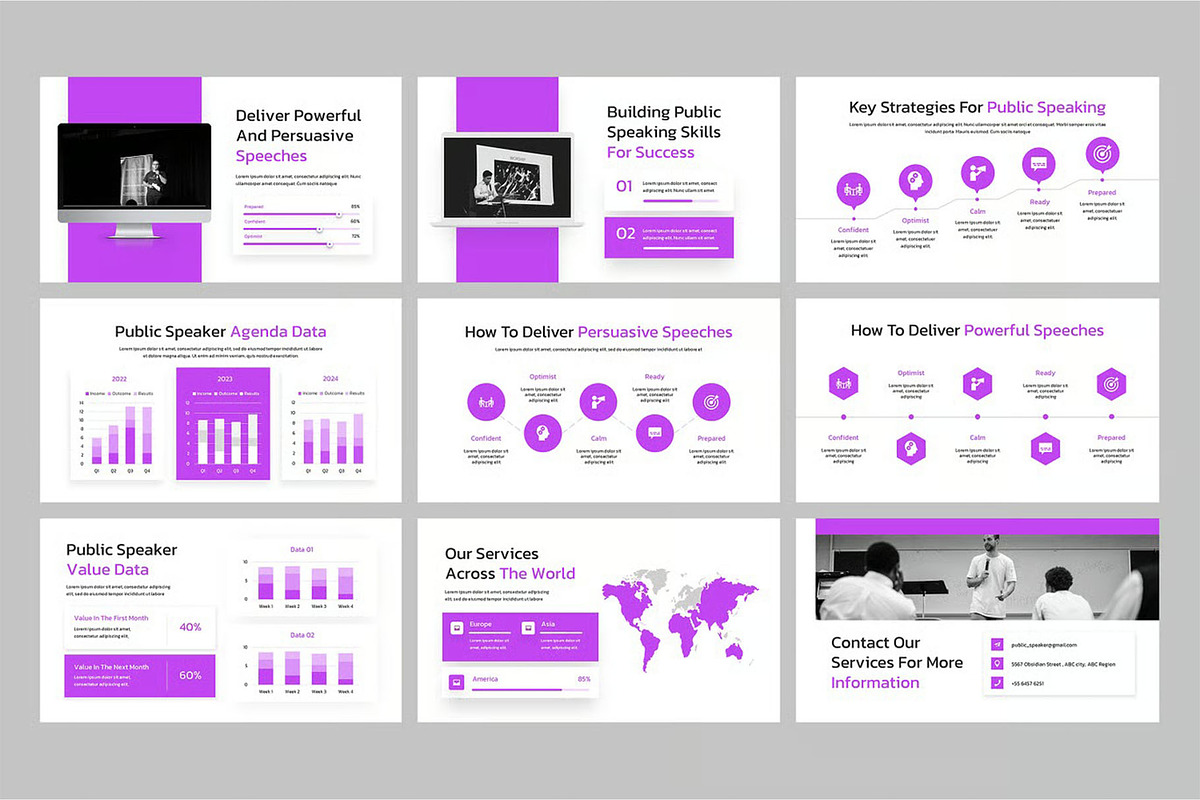 Public Speaker Google Slides, PPoint, a Presentation Template by Fit-tee (Photo 3 of 4)