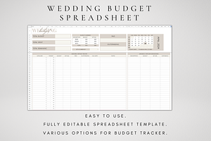 Wedding Budget Tracker Spreadsheet