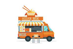 Asian Food Truck, Street Meal, a Food Illustration by TopVectors