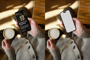 Coffee shop iPhone Mockup, an iPhone Mockup by Mockup Bureau