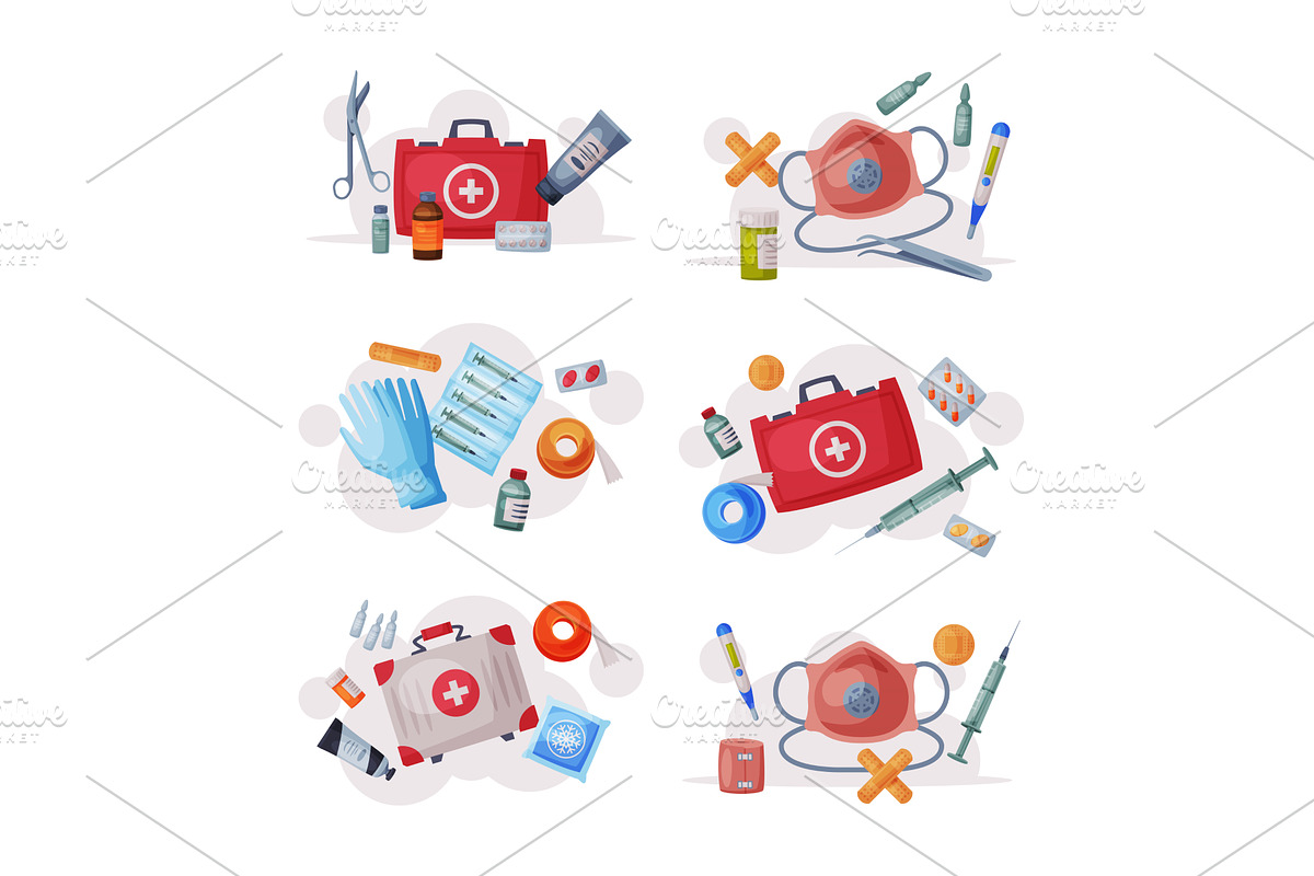 Medical Care and Treatment Objects, an Object Illustration by TopVectors