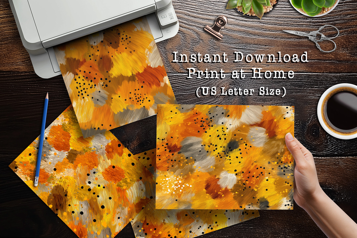 Warm Autumn Abstract Brush Scrapbook, a Background Graphic by V Design Creator (Photo 3 of 11)