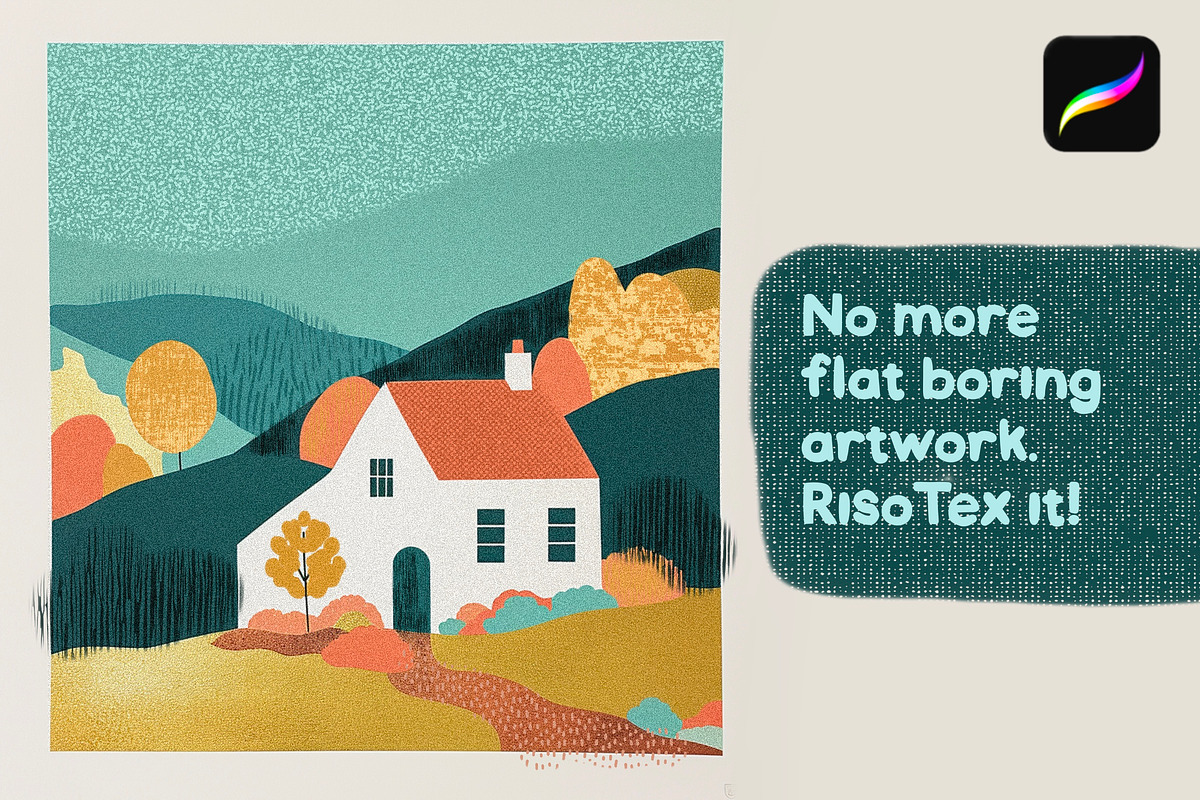 RisoTex Procreate Brushes, a Brush Add-On by Mels Brushes (Photo 4 of 5)