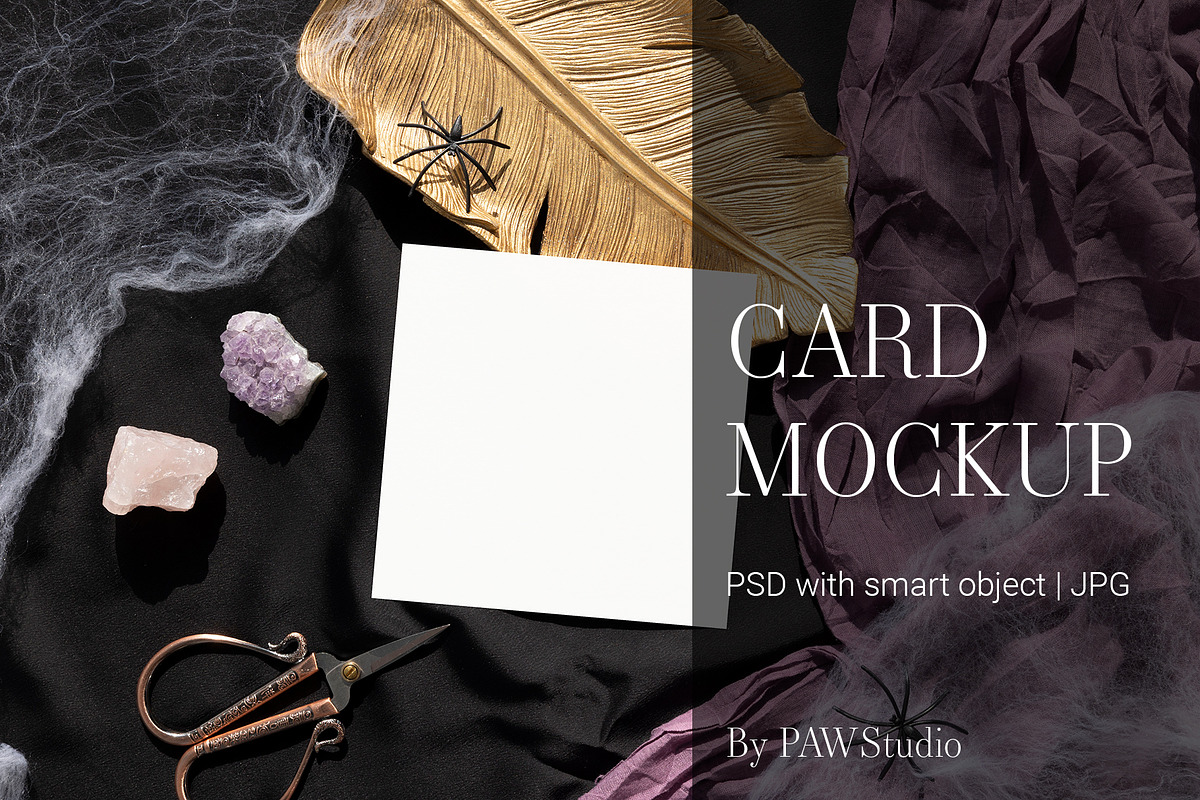 Halloween Card Mockup Square c fall, an Advertising Mockup by PawMockups (Photo 1 of 10)