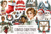 Cozy Winter Christmas Clipart, an Illustration by OK Design (Thumbnail 1 of 5)