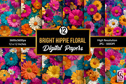 Vibrant Hippie Flowers Pattern, a Pattern Graphic by Creative Store (Thumbnail 1 of 5)