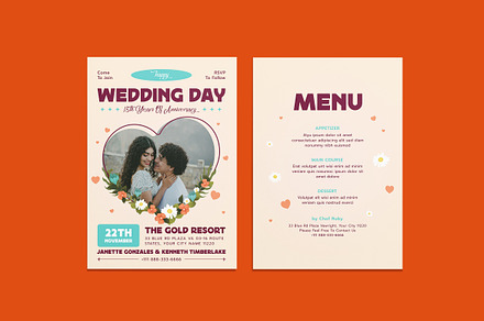 Madyntha Wedding Invitation Template, an Invitation Template by iDoodle Studio