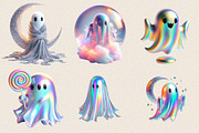 Halloween Iridescent Ghost Clipart B, an Illustration by SVGArt (Thumbnail 7 of 8)