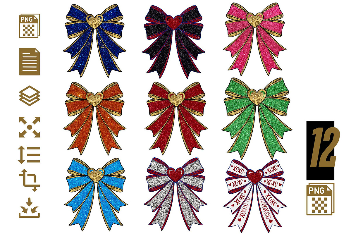 12 Sparkly Ribbon Bow PNGs, a Graphic by iloveTemplate (Photo 1 of 6)