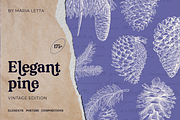 Elegant Pine Vintage Vector Set, a Decorative Illustration by Beauty Drops (Thumbnail 1 of 9)