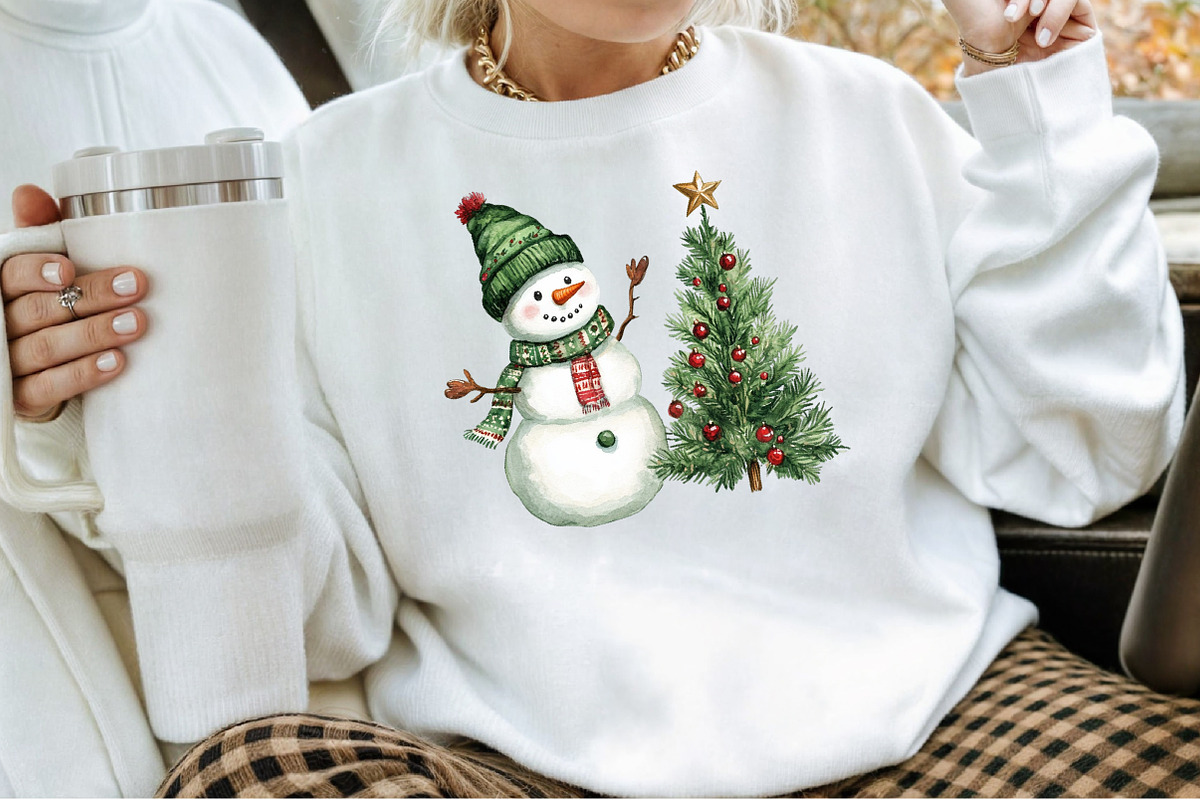 Christmas Snowman Clipart, Christmas, an Illustration by Sublimation Artist (Photo 4 of 6)