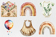 Watercolor Neutral Baby Shower Clipa, an Illustration by Rose Art (Thumbnail 3 of 5)