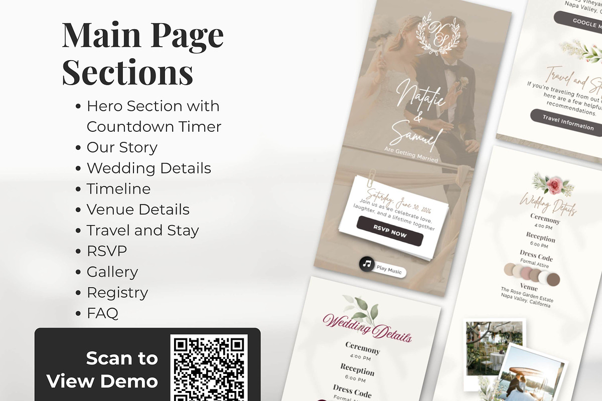 Beige Wedding Website Invitation, a Landing Page Template by Everyday Perfection (Photo 3 of 13)