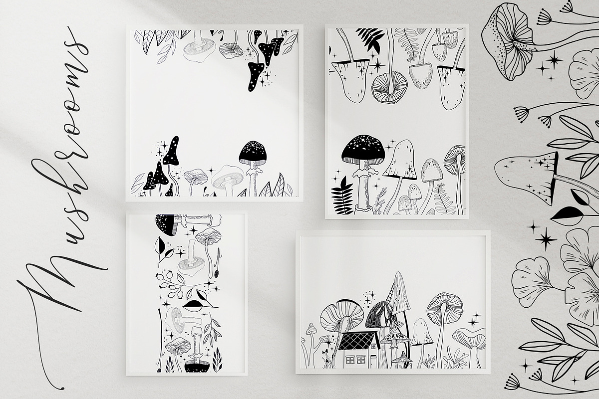 Mushrooms mystical collection, an Object Illustration by annasokol_ (Photo 7 of 12)