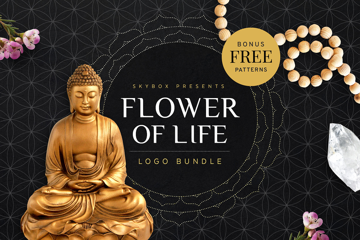 Flower of Life Vector Logo Bundle, an Illustration by S K Y B O X (Photo 1 of 10)