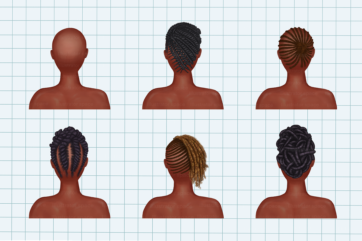 African American hairstyles clipart, an Illustration by Illustrator Space (Photo 9 of 9)