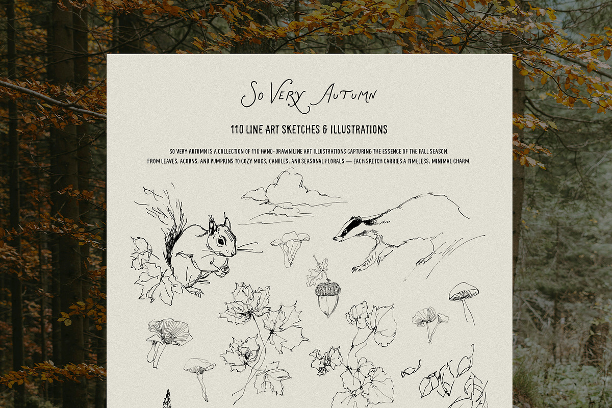 So Very Autumn: Line Art Clipart, a Seasonal Illustration by Purple (Photo 10 of 15)