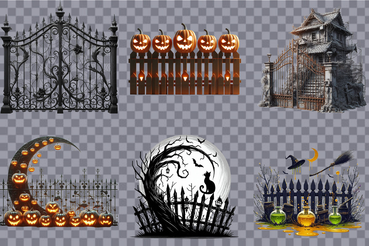 Watercolor Halloween Fence Sublimati, an Illustration by SVGArt (Photo 7 of 8)