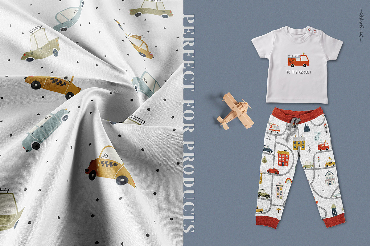 Cute Cars Clipart & Patterns, an Animal Illustration by AlekseliArt (Photo 11 of 14)
