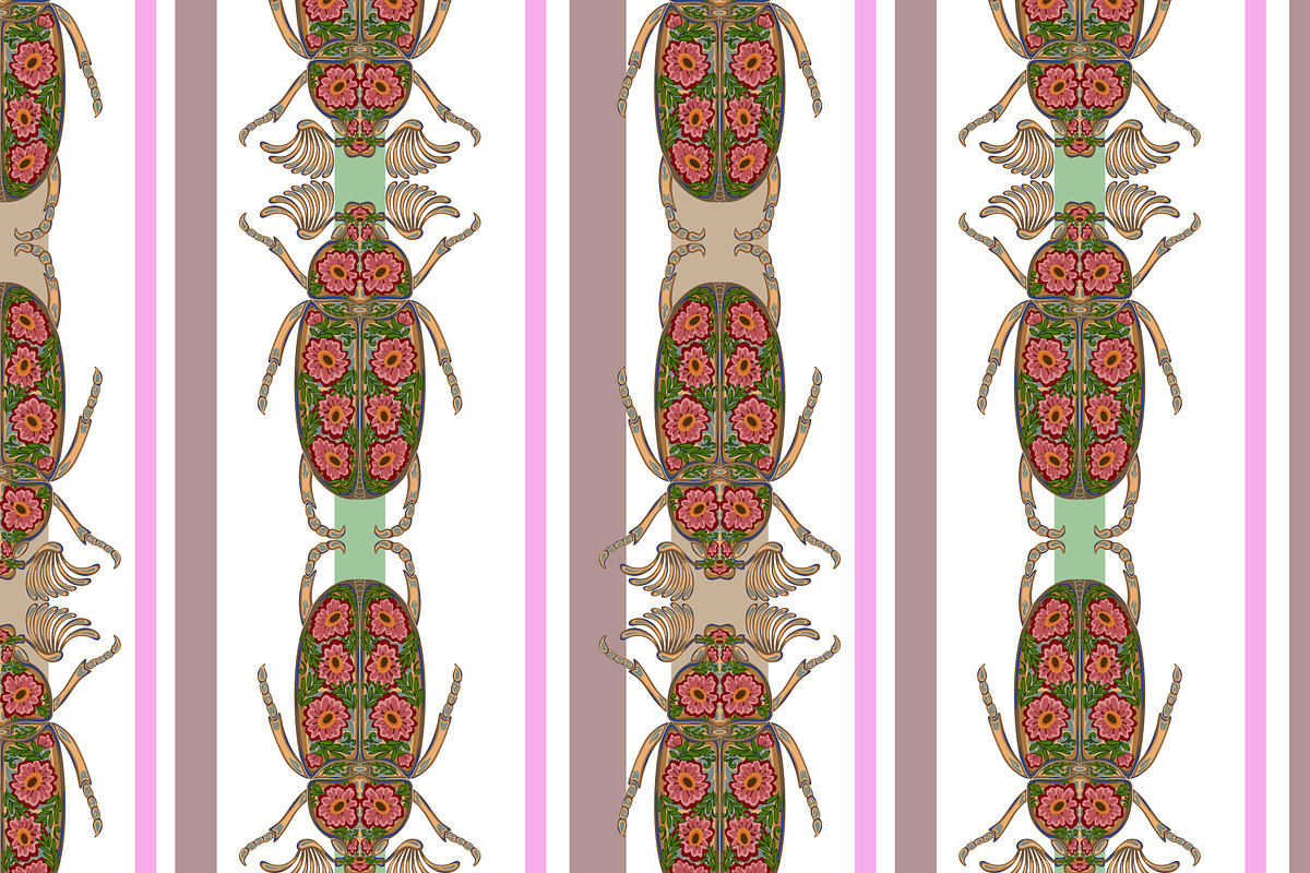 Floral folk art bugs Vector, a Pattern Graphic by NayaChu (Photo 3 of 7)