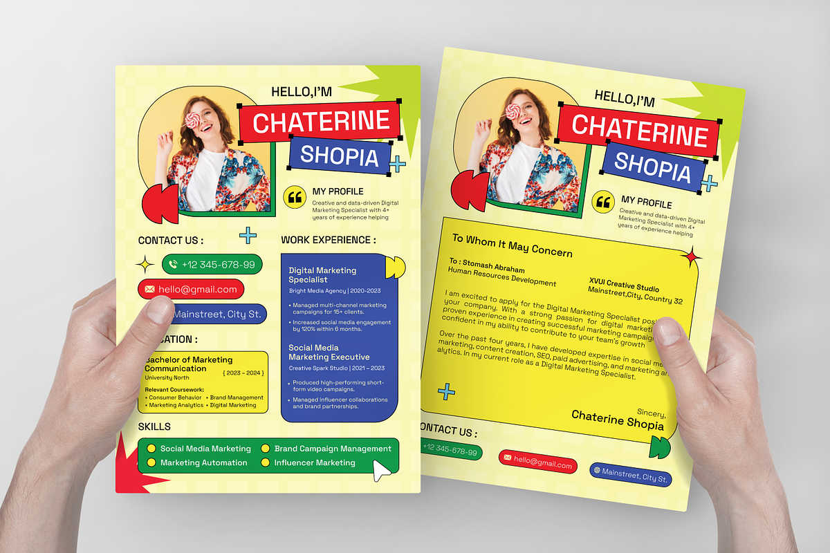 Playful Digital Marketing CV Resume, a Resume Template by Annora Studio (Photo 3 of 6)