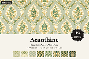 Acanthine Damask Seamless Patterns