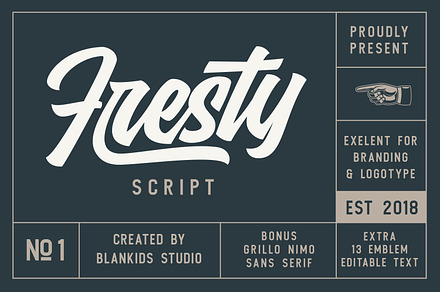 Fresty Script Font Combination, a Script Font by Blankids Studio