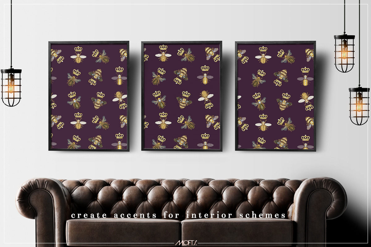 Queen Bees | Vector Pattern, a Pattern Graphic by AALofts Design (Photo 5 of 7)