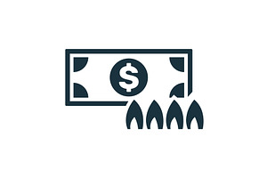 Burning money representing financial, a Finance Illustration by Aimagenarium@gmail.com
