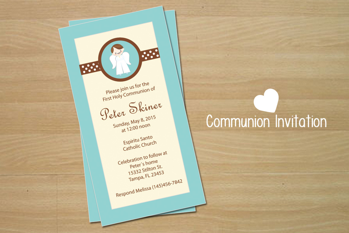 Communion Invitation, an Invitation Template by Pegaconleche Papercute