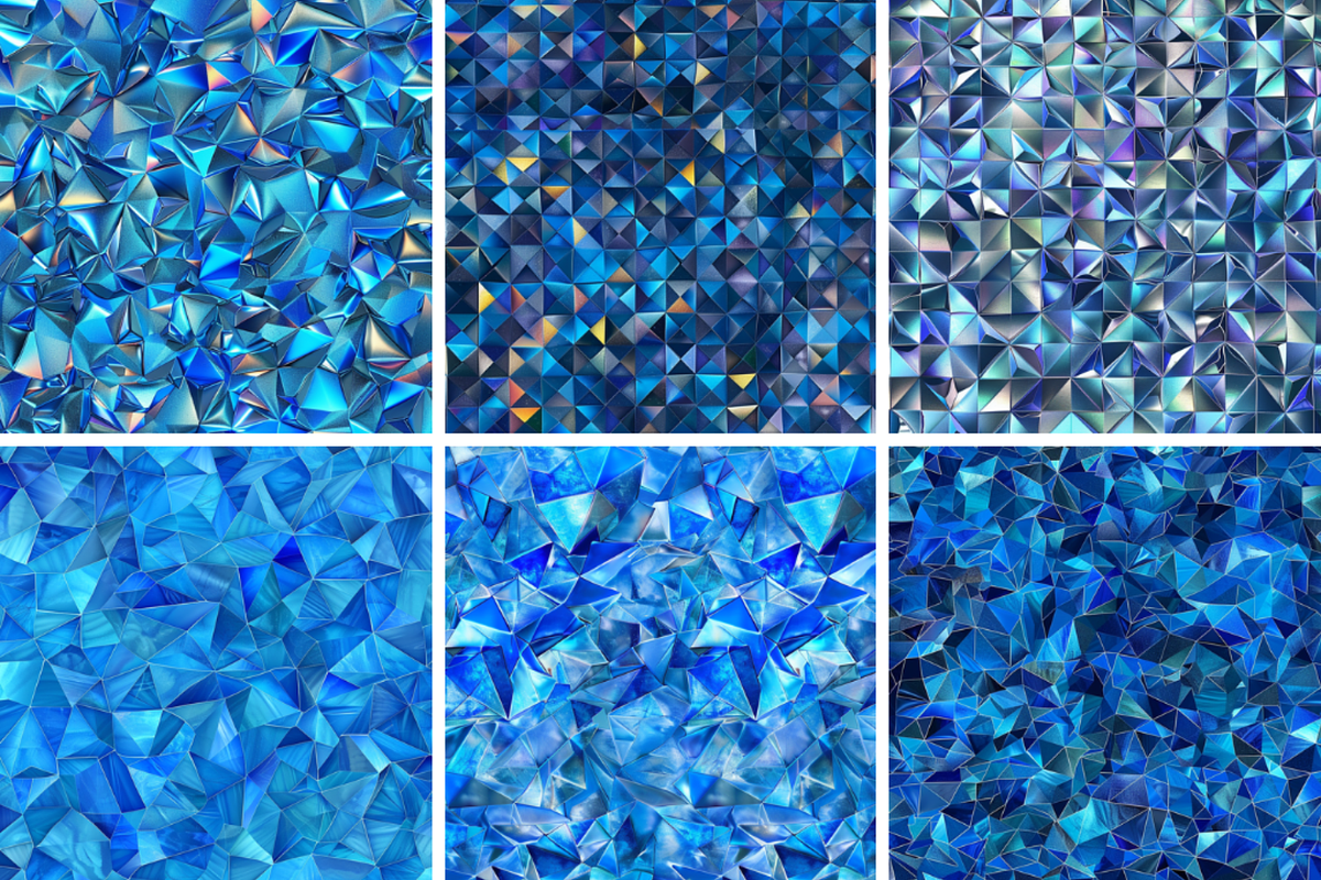 Blue Prismatic Texture Patterns