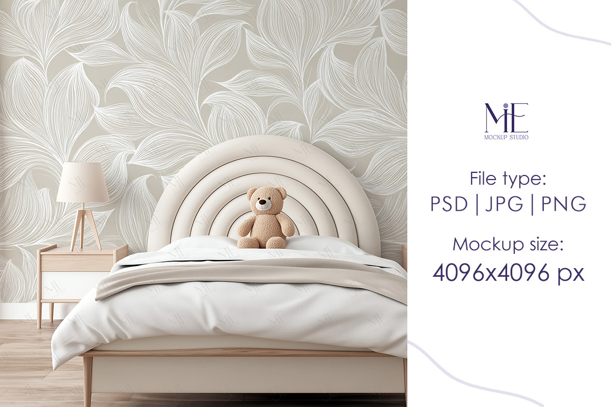 Wallpaper Baby Room Mural Mockup PSD, a Mockup by Mie Mockup Studio (Photo 4 of 7)