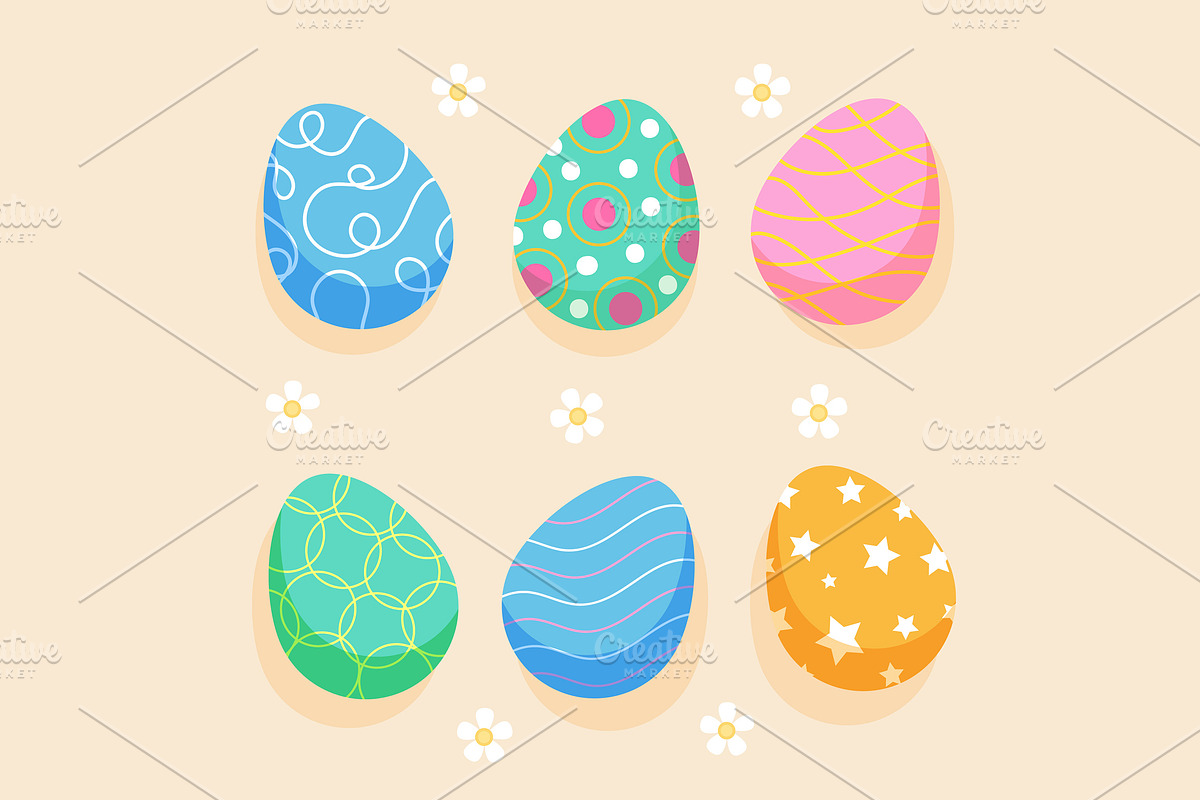 Colorful Easter Egg Set, an Object Illustration by MISS CHATZ (Photo 1 of 3)