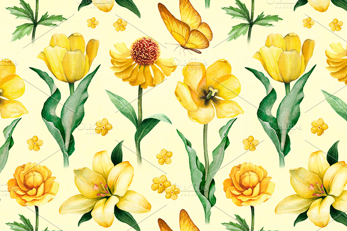 Yellow summer nature kit, a Texture Illustration by Sundra (Photo 5 of 6)