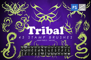 Tribal Tattoo Photoshop Brushes