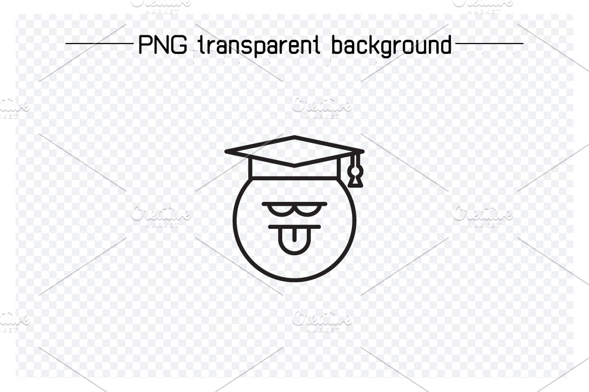 Student Line Emoticons Set, an Outline Icon by Designfour (Photo 6 of 7)