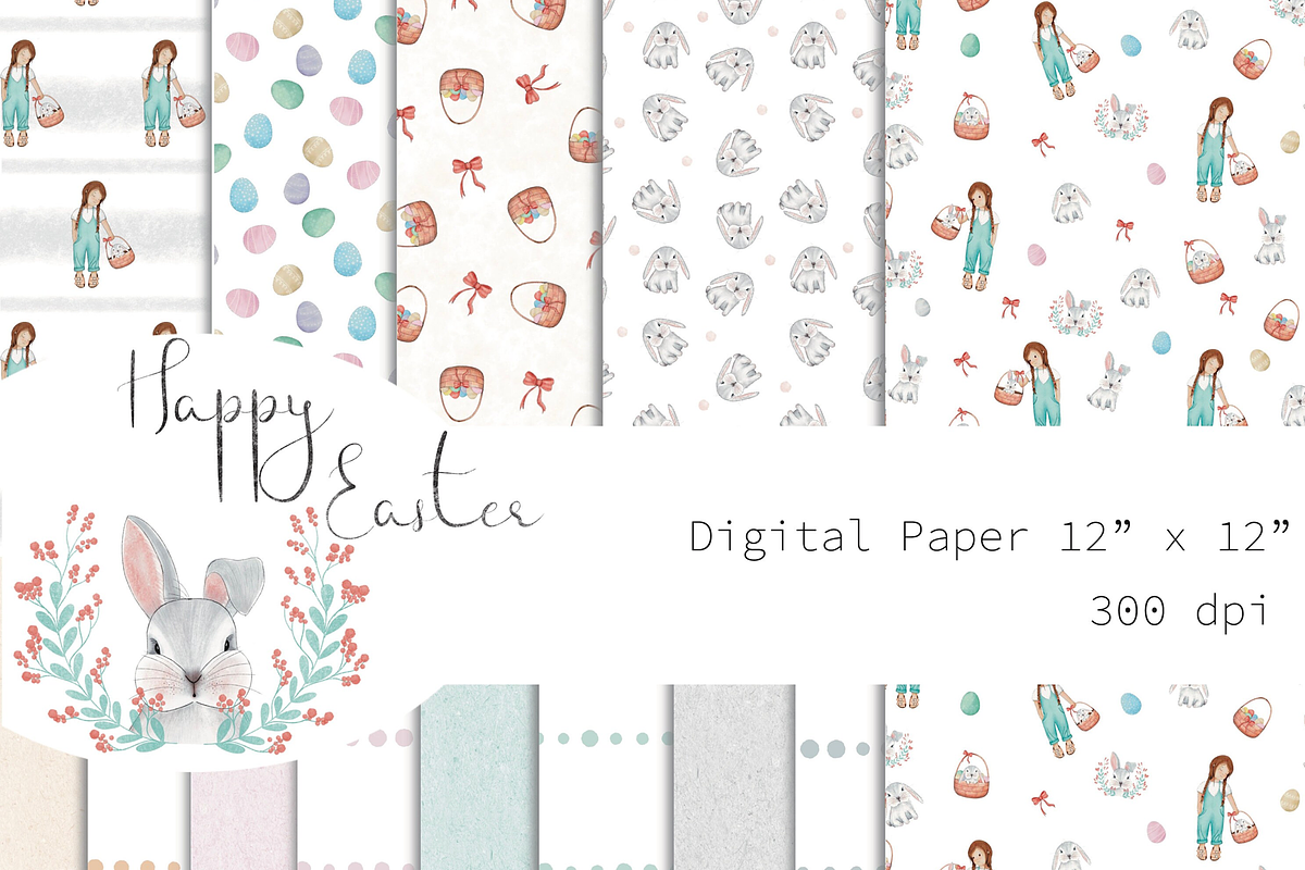 Digital Paper - Happy Easter, an Illustration by Lolytop Studio (Photo 1 of 5)