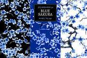 Blue Sakura (Seamless Patterns), a Pattern Graphic by Sveta Aho (Thumbnail 1 of 3)