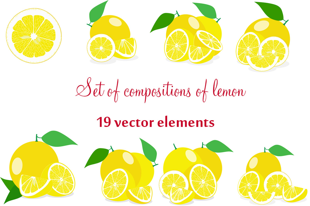 Set of compositions of lemon, an Object Graphic by Orangepencil (Photo 1 of 6)