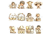 Cowgirl Baby Shower Clipart Set, a Decorative Illustration by Nicole Branger Art (Thumbnail 8 of 23)